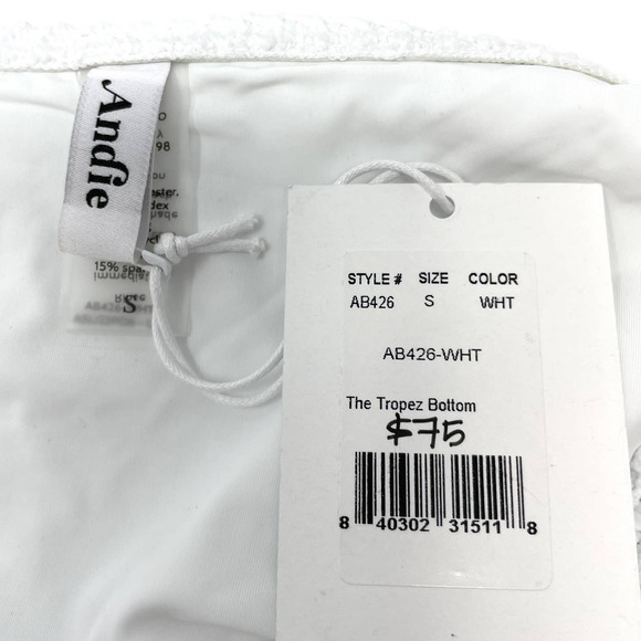 Andie X Demi Moore The Tropez Bikini Bottom In White Crochet Size Small New - Picture 10 of 10